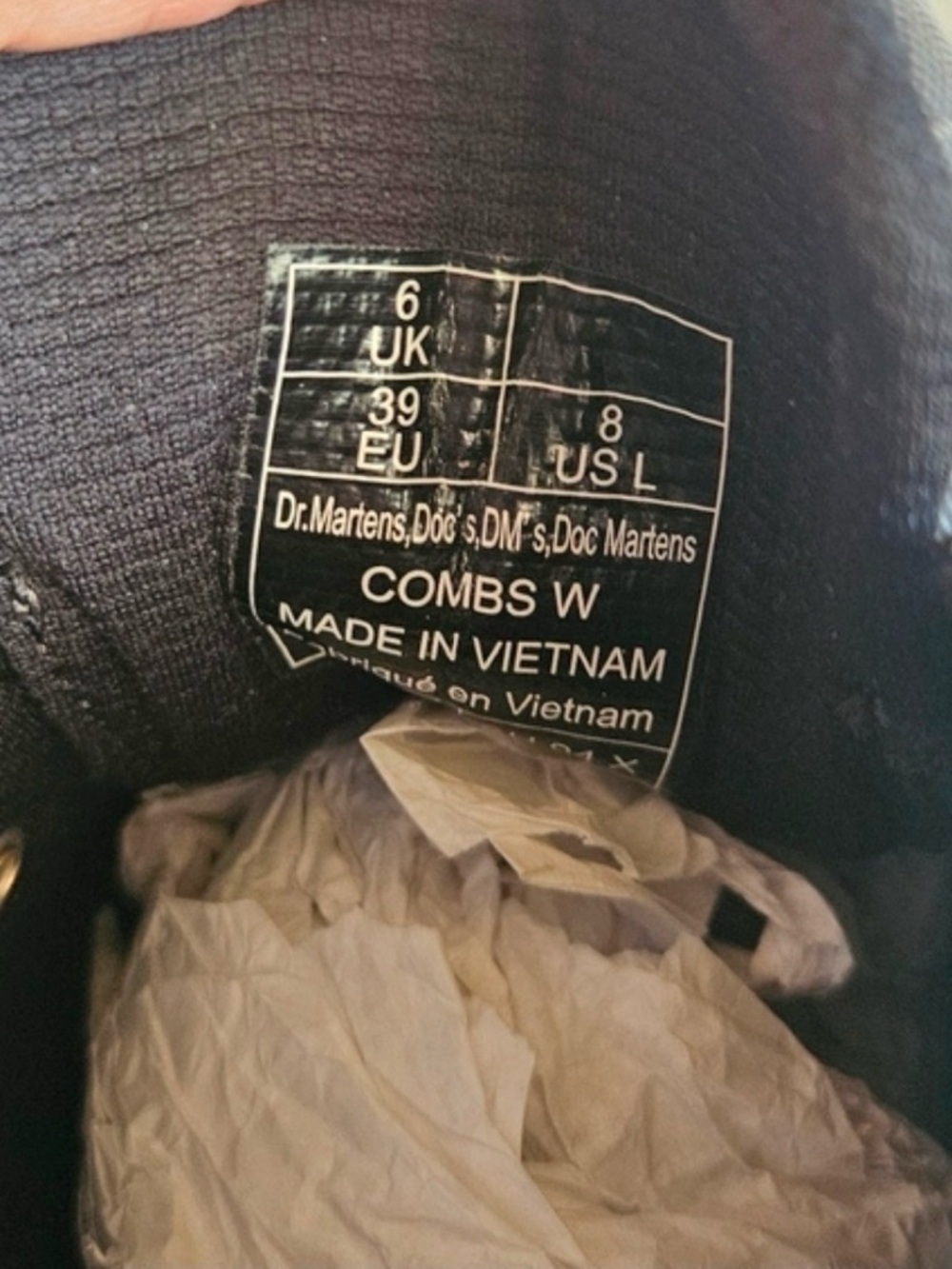 Dr. Martens Black Canvas Interior Shoe Label - Picture 3 of 7